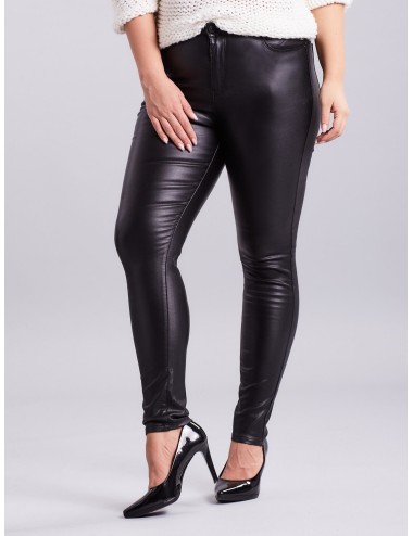 Woskowane spodnie czarne PLUS SIZE