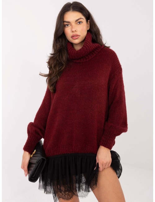 Sweter-IN-SW-3176.26-ciemny bezowy